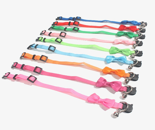 Collar Decorativo para Mascotas con Moño de Cinta Multicolor Ajustable y Campana - Image 19