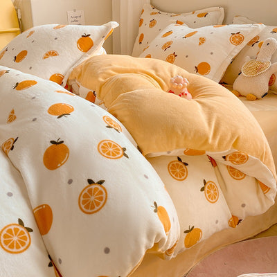 Juego de Cama Invierno Franela Coral 4 Piezas - Funda Nórdica y Sábanas Gruesas - Image 48