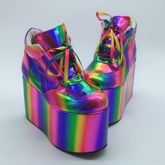 Zapatillas Casuales Arcoíris con Suela Gruesa Tipo Esponja - Image 5