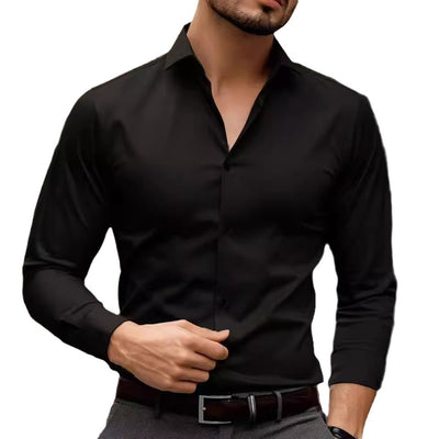 Camisa Ejecutiva de Manga Larga Color Sólido - Image 5