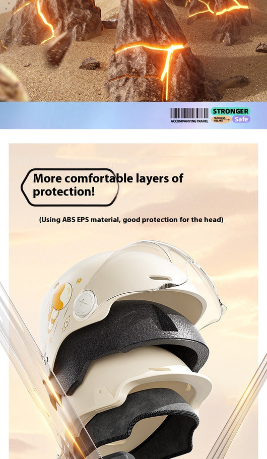Casco de Moto Eléctrica Semiabierto de Seguridad Unisex Verano - Image 16