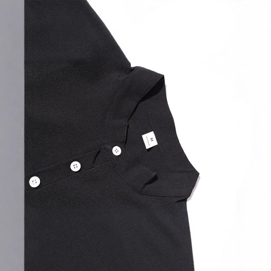 Camiseta Henley Manga Corta Suelta para Hombre - Estilo Casual - Image 5
