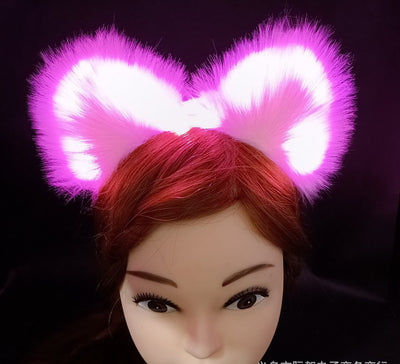 Diadema Orejas de Gato Luminosas con Peluche - Accesorios para Cabello Festivo - Image 3
