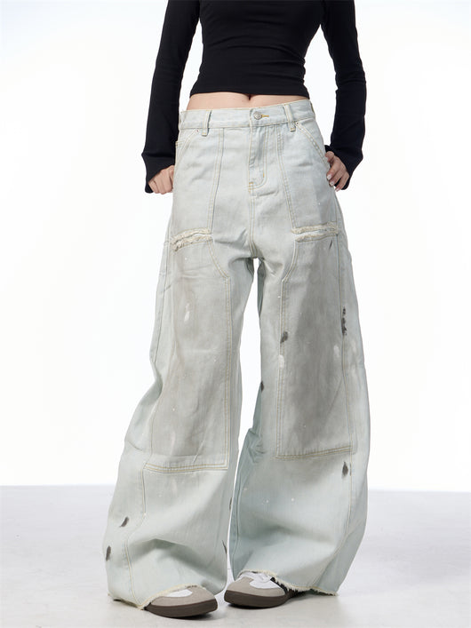 Pantalones Vaqueros Retro Sueltos Desgastados con Efecto Vintage - Image 14