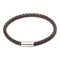 Magnetic Mens 6 Leather Cord Braided Bracelet Coffee