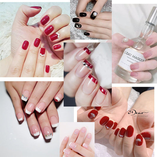 Uñas Postizas Adhesivas con Acabado Nupcial Premium