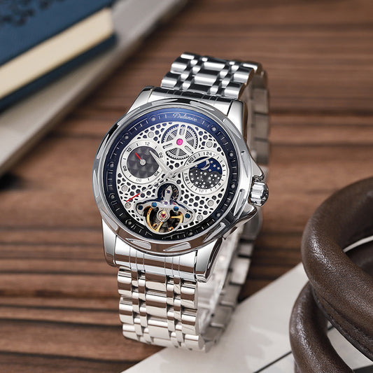 Reloj Automático de Acero Inoxidable con Esfera Luminosa Impermeable
