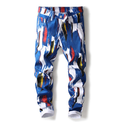 Pantalón Slim Skinny con Estampado 3D Moderno para Hombre - Image 3