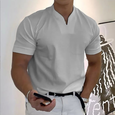 Playera Deportiva Manga Corta Hombre Talla Grande Algodón Elástico con Bolsillo - Image 31