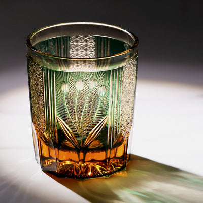 Vaso de Whiskey de Cristal Tallado a Mano con Diseño de Pavo Real - Image 25