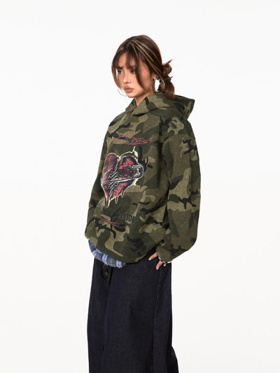 Sudadera Retro Camuflaje Amor - Hoodie Oversize Casual - Image 5