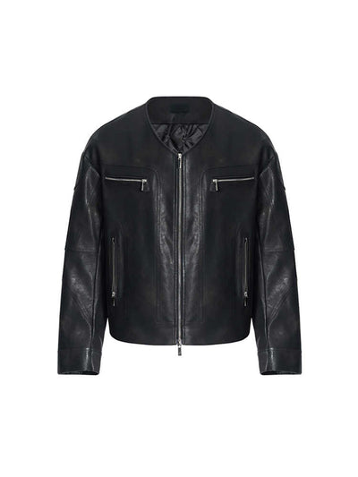 Chamarra de Cuero para Hombre con Diseño Nicho y Cierre V-Neck - Image 3