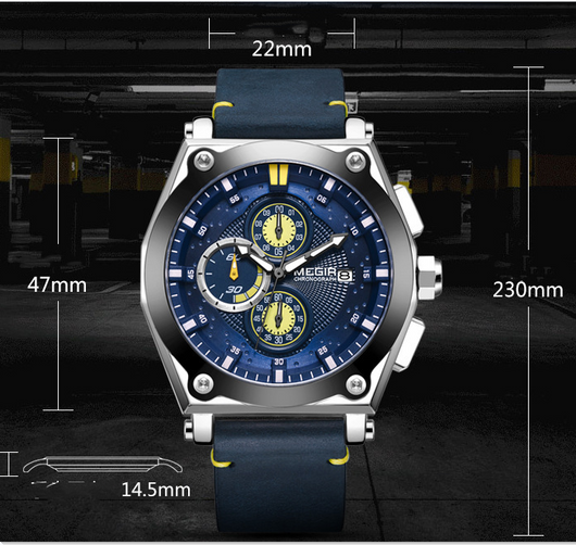 Reloj Cronógrafo de Cuero con Calendario para Hombre - Image 6