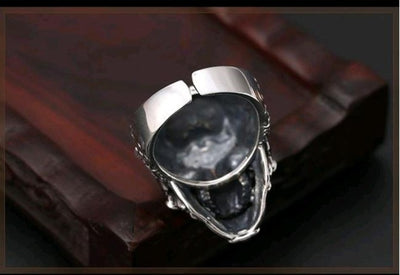 Anillo de Plata Esterlina Estilo Motociclista Dominante para Hombre - Image 6