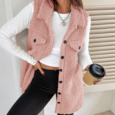 Chaleco Cardigan de Botones Abiertos en Felpa Premium - Image 7