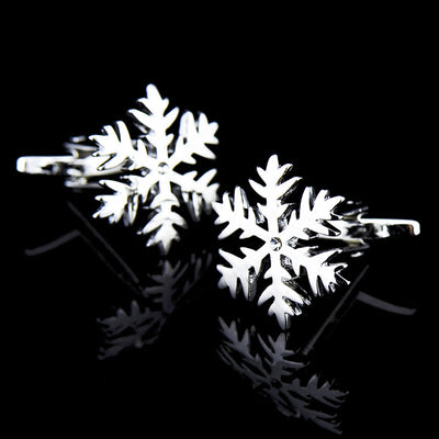 Gemelos Plateados con Diseño de Copo de Nieve y Diamante para Hombre - Image 11