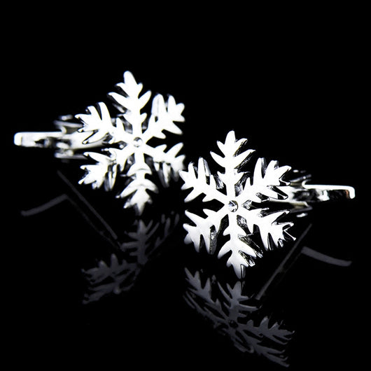 Gemelos Plateados con Diseño de Copo de Nieve y Diamante para Hombre - Image 11