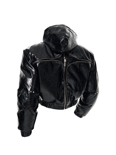 Chaqueta Hoodie Acolchada para Hombre con Diseño Deconstruido y Detalles de Cremallera - Image 11