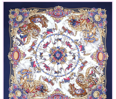 Pañuelo de Seda Twill Estampado Flores y Aves Jungle 130cm Protección Solar - Image 14