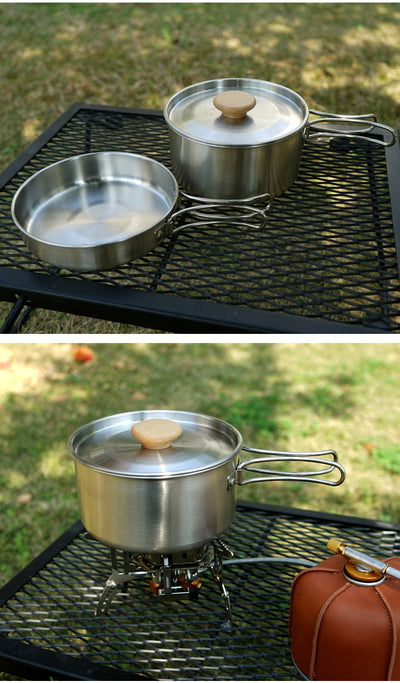Olla y Sartén Plegable de Acero Inoxidable 304 para Camping y Montaña - Image 15