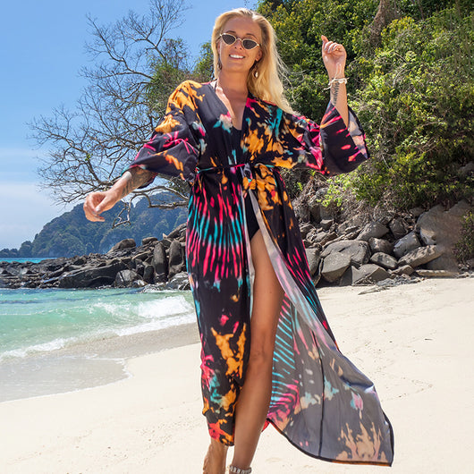 Blusa Cardigan Playero con Estampado - Falda Bikini Versátil - Image 6