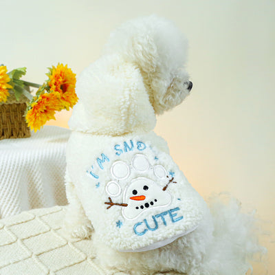 Abrigo Navideño Cálido para Perros y Gatos - Diseño Muñeco de Nieve Esponjoso