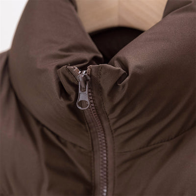 Chaleco Acolchado de Plumón para Mujer con Cuello Alto Grueso y Cálido - Image 18