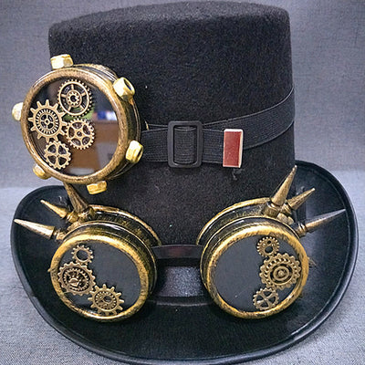 Sombrero Vintage Steampunk con Gafas Integradas para Caballero - Image 3