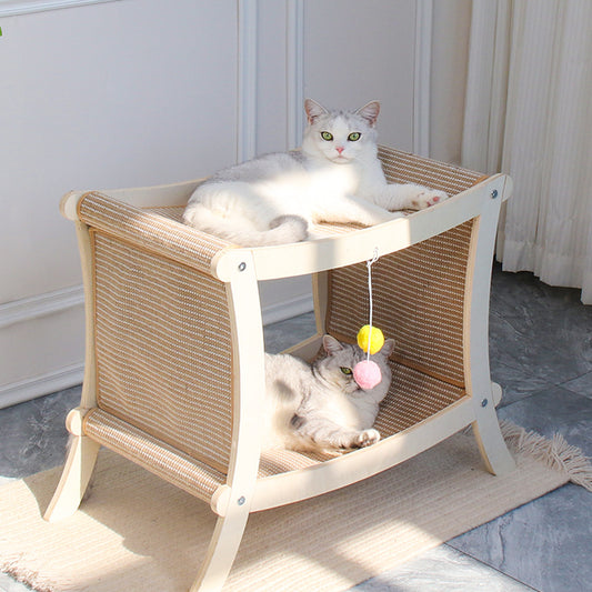 Nido Felino Refrescante de Doble Capa con Tablero Rascador de Sisal