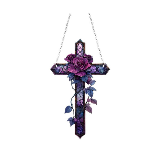 Cruz Religiosa Morada para Pared - Decoración Acrílica Resistente para Dormitorio y Estudio - Image 5