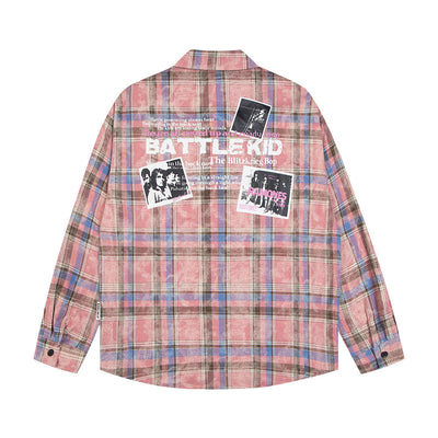 Camisa Cuadros Holgada Manga Larga para Hombre - Image 12