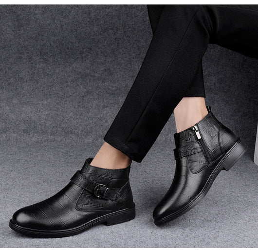 Botas de Cuero Premium Talla Grande: Calidez y Confort para el Invierno - Image 14