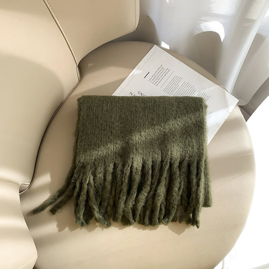 Rebozo de Cuadros con Flecos Extra Grueso para Mujer - Image 7