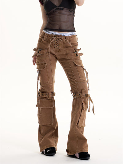 Pantalón Cargo Marrón Retro Hot Girl para Mujer - Image 4