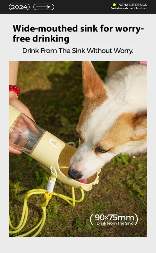 Botella de Agua Portátil 2 en 1 para Perros y Gatos con Comedero Integrado - Image 27