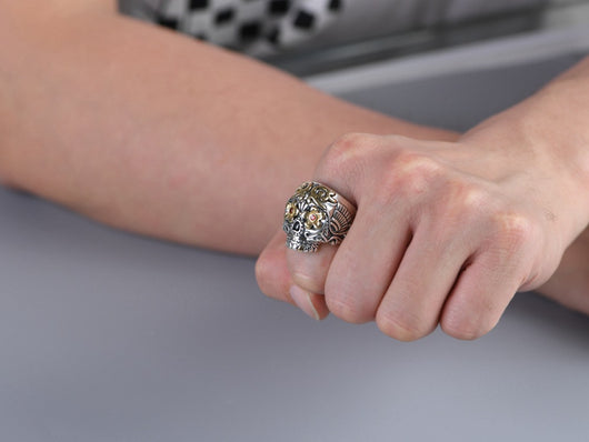 Anillo de Plata S925 Vintage Ajustable para Hombre - Image 9