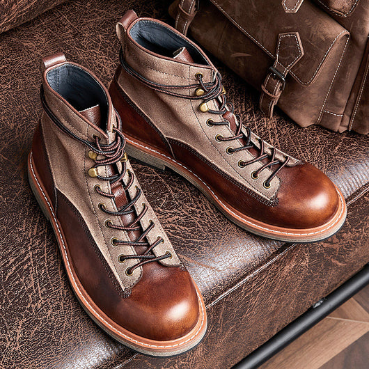 Botas de Cuero Genuino para Motociclista Estilo Inglés