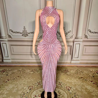 Vestido de Fiesta Transparente con Detalles Calados para Escenario y Noche - Image 12