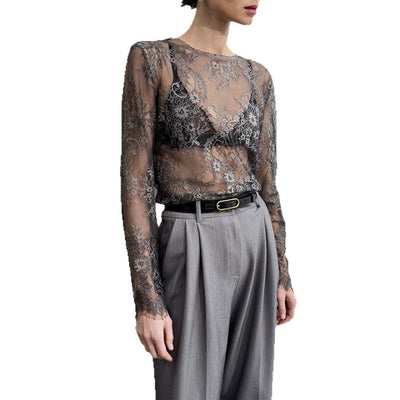 Blusa de Encaje Elegante y Sensual Estilo Francés - Image 5