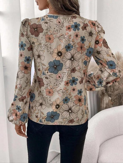 Blusa Elegante con Cuello Camisero y Estampado Floral - Image 8
