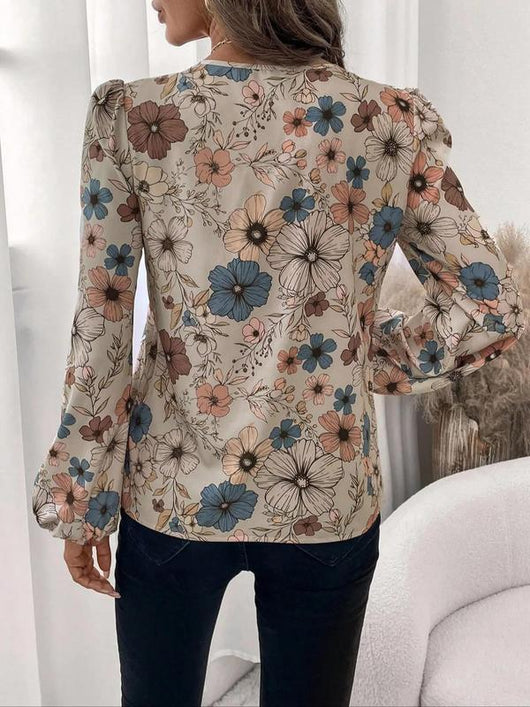 Blusa Elegante con Cuello Camisero y Estampado Floral - Image 8