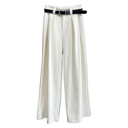 Pantalones Casuales Blancos de Cintura Alta Corte Recto para Mujer - Image 6