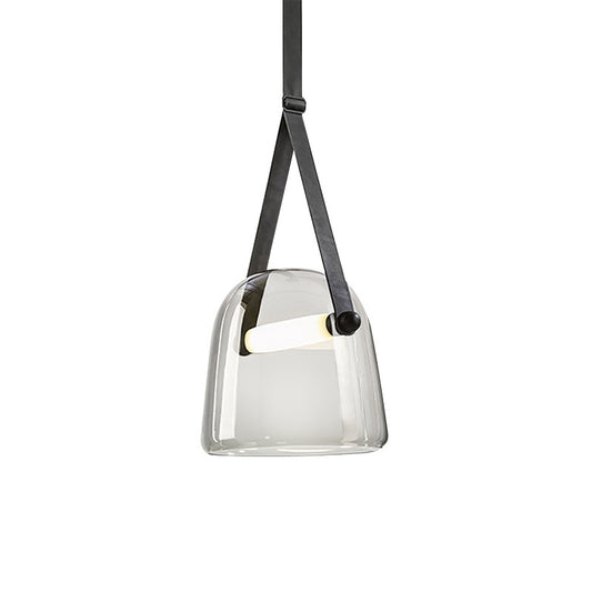 Lámpara Colgante Moderna de Cuero y Vidrio con Diseño Contemporáneo - Image 2