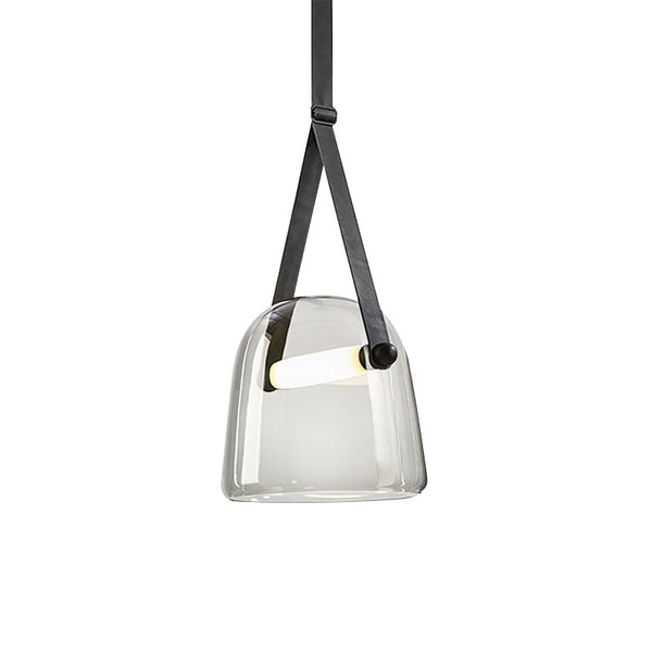 Lámpara Colgante Moderna de Cuero y Vidrio con Diseño Contemporáneo - Image 2