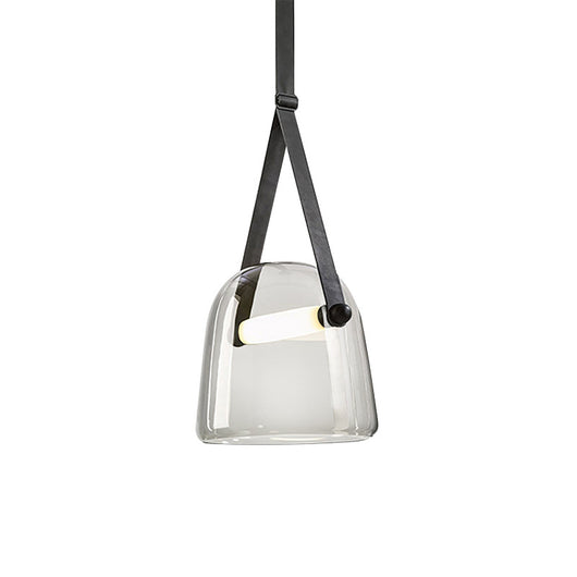 Lámpara Colgante Moderna de Cuero y Vidrio con Diseño Contemporáneo - Image 2