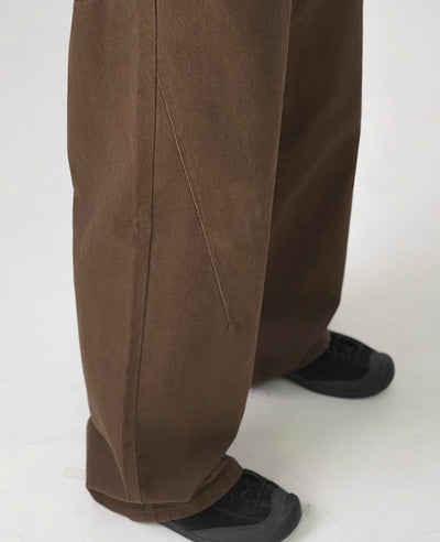 Pantalones Rectos de Algodón Lavado Estilo Retro en Marrón - Image 20