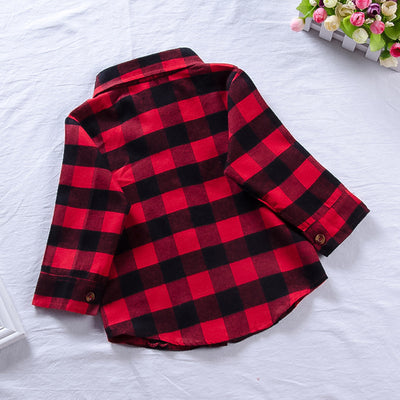 Camisa a Cuadros de Manga Larga para Niños y Niñas - Image 5