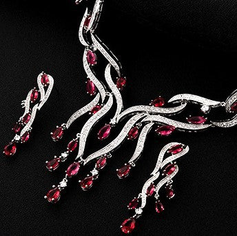 Conjunto de Joyería de Cristal y Zirconia con Colgante de Borla - Image 13