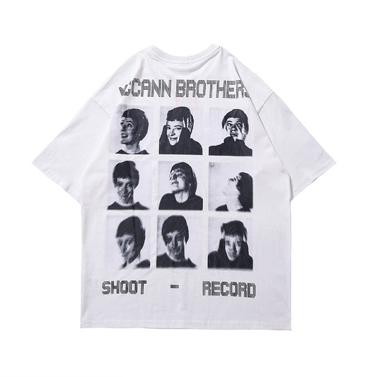 Camiseta Retro Oscura Estilo Europeo y Americano para Hombre
