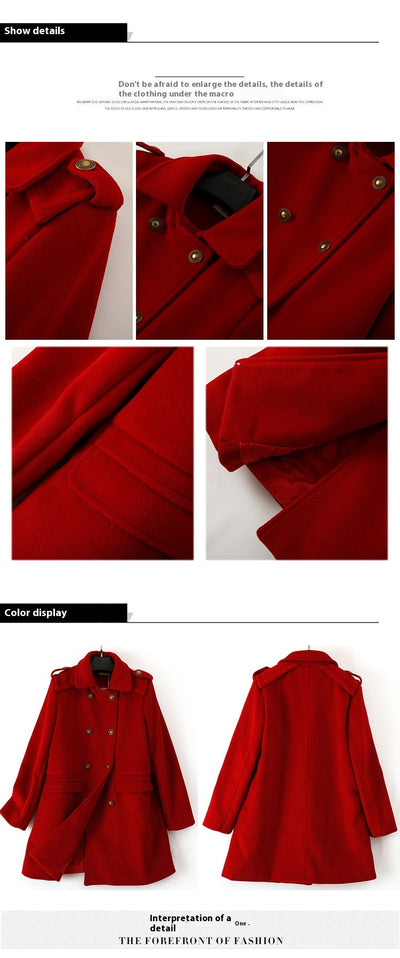 Abrigo de Lana Cruzado Estilo Coreano para Mujer - Image 10